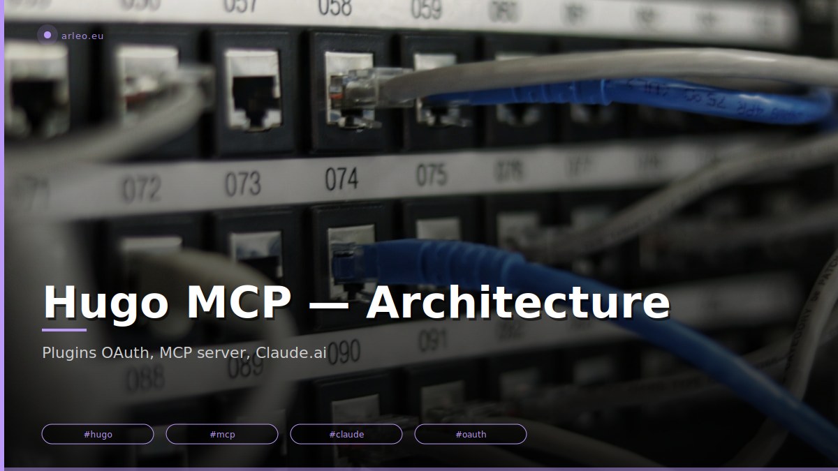 Deep-dive sur le plugin-system de hugo-mcp v2.0 : 200 lignes de Python pour un système extensible avec auto-discovery, exécution parallèle, isolation des erreurs, et 3 plugins de production (IndexNow, Google Indexing, Cloudflare). Tutorial complet pour écrire son propre plugin. /images/hugo-mcp-plugins-architecture-featured.jpg