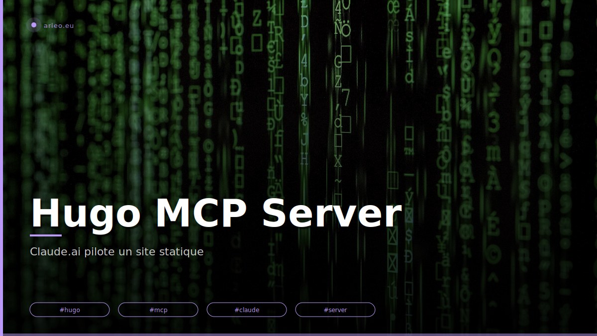 Tutoriel complet pour installer un serveur MCP sur Hugo dans une VM KVM et connecter Claude.ai pour créer et modifier des pages statiques depuis une conversation. /images/hugo-mcp-server-featured.jpg